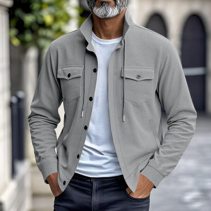 Heren Overshirtjack met Drukknoopsluiting en Borstzakken