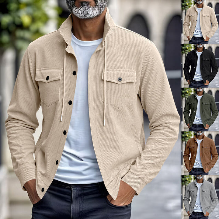 Heren Overshirtjack met Drukknoopsluiting en Borstzakken
