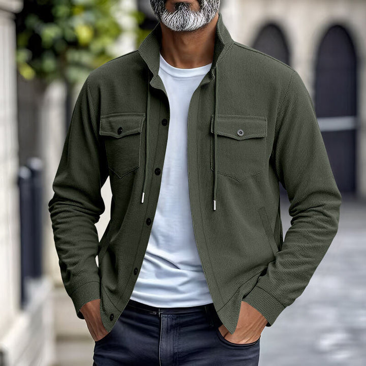 Heren Overshirtjack met Drukknoopsluiting en Borstzakken