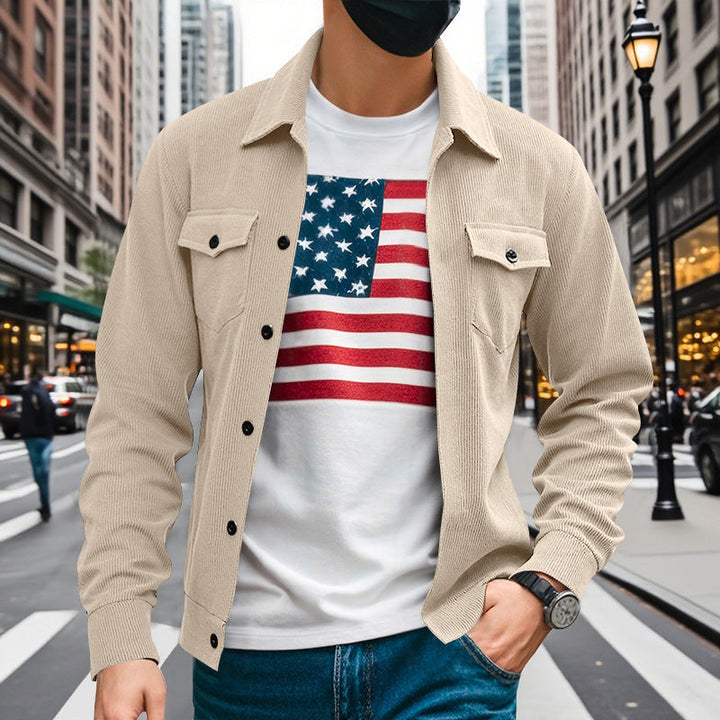 Heren Overshirtjack met Drukknoopsluiting en Borstzakken