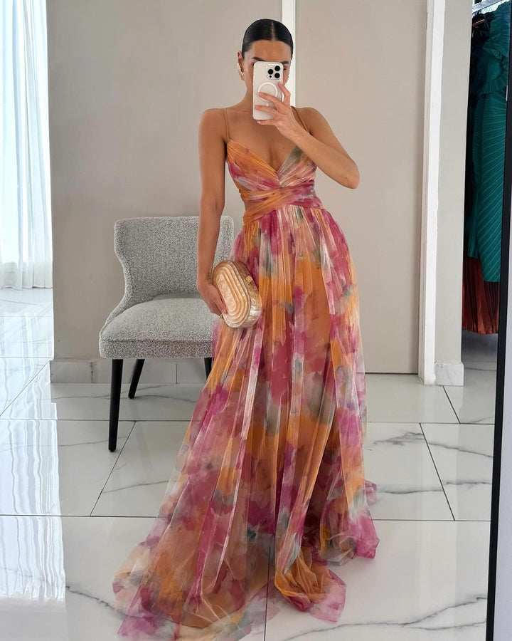 Olivia | Elegante Dames Bloemen Maxi Jurk
