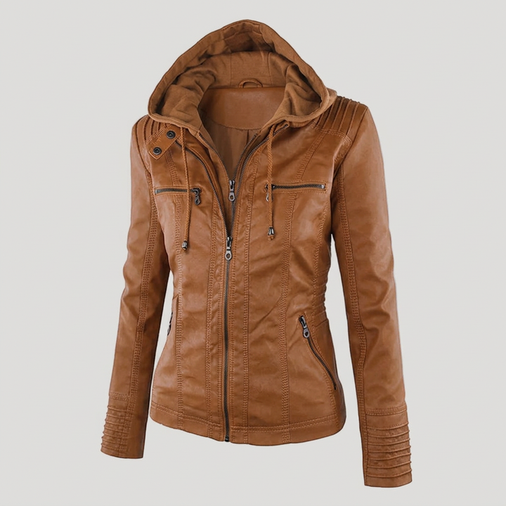 Roos | Dames Biker Capuchon Getailleerd Kort Jack