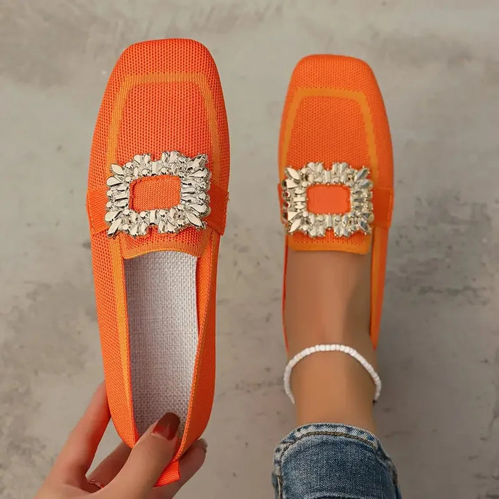 Rosalie | Dames Vierkante Neus Platte Loafers