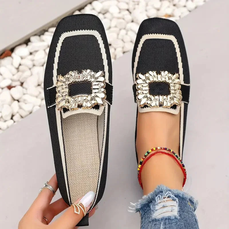Rosalie | Dames Vierkante Neus Platte Loafers