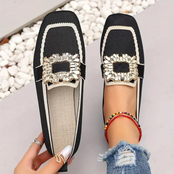 Rosalie | Dames Vierkante Neus Platte Loafers