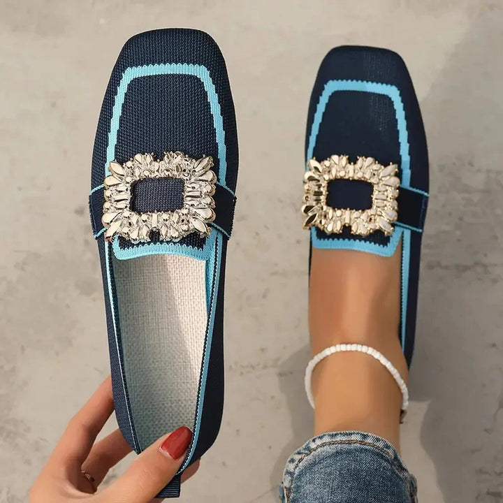 Rosalie | Dames Vierkante Neus Platte Loafers