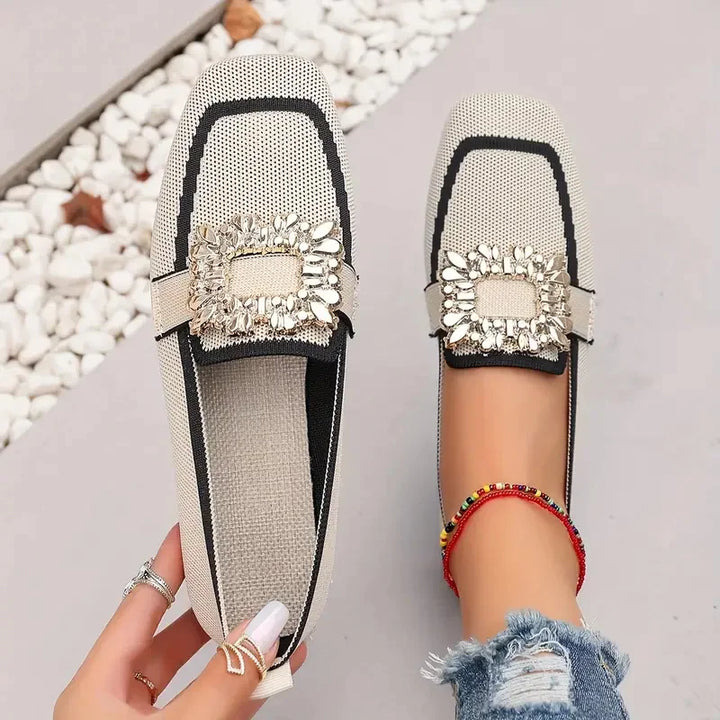 Rosalie | Dames Vierkante Neus Platte Loafers