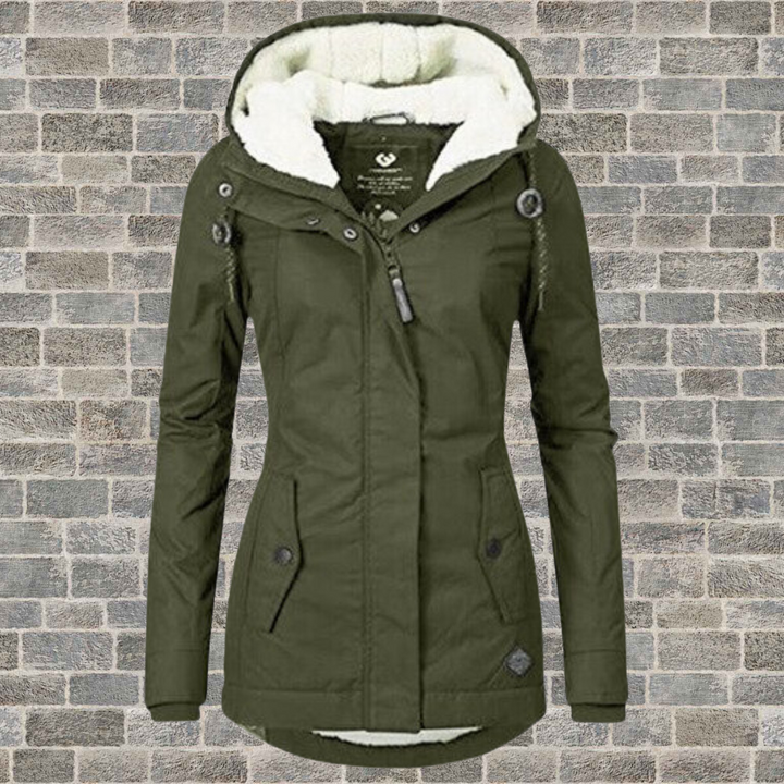 Sanne | Dames Gevoerde Capuchon Middellange Parka
