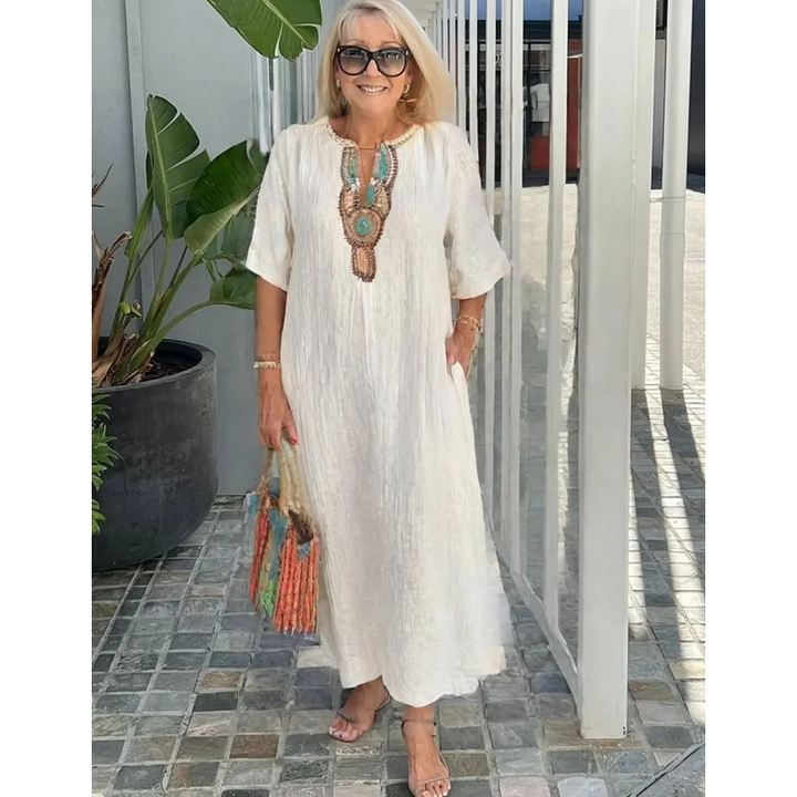 Sienna | Elegant Dames Maxi Linnen Zomerjurk