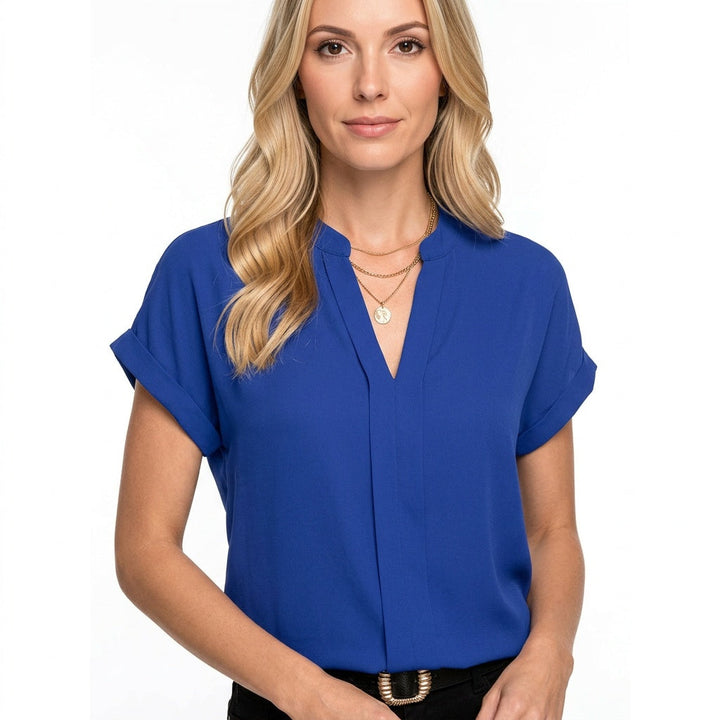 Sofie | Dames Elegante V-Hals Korte Mouw Blouse