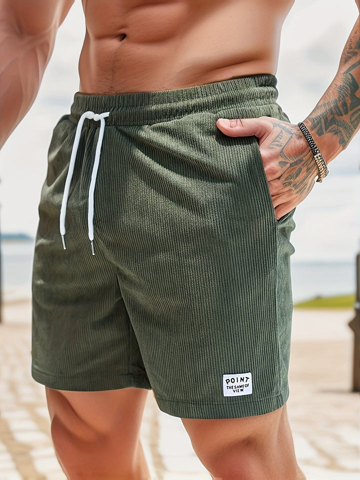 Thijs | Heren Zomer Corduroy Korte Broek Shorts Trekkoord