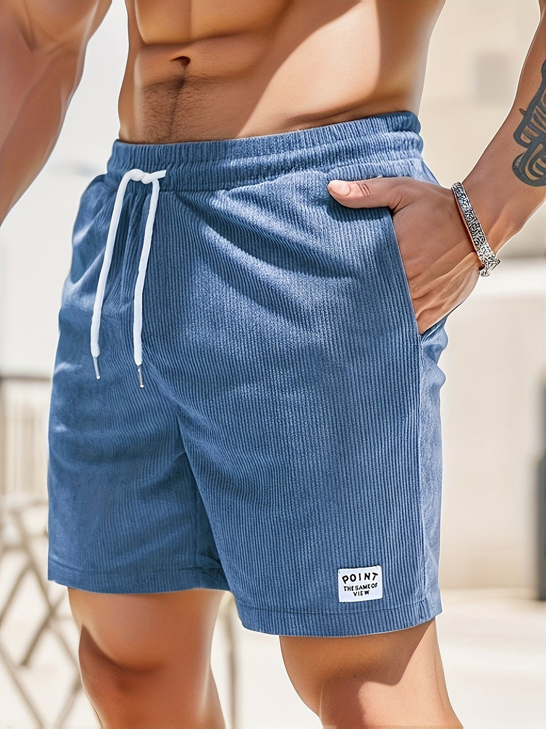 Thijs | Heren Zomer Corduroy Korte Broek Shorts Trekkoord