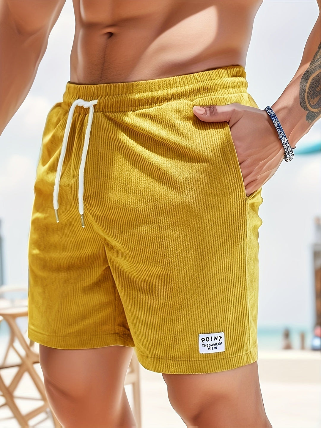 Thijs | Heren Zomer Corduroy Korte Broek Shorts Trekkoord