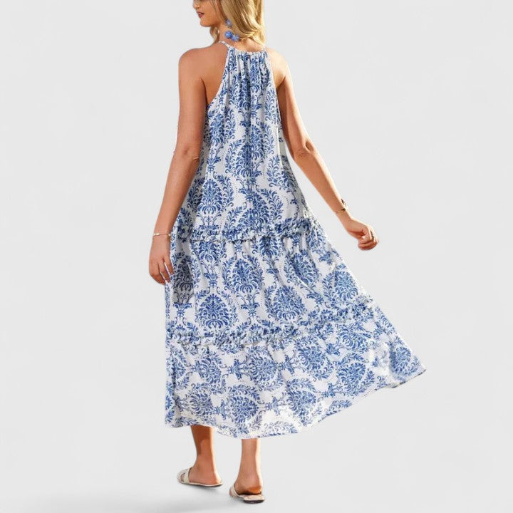 Vera | Dames Maxi Halter Jurk Boho Bloemenprint