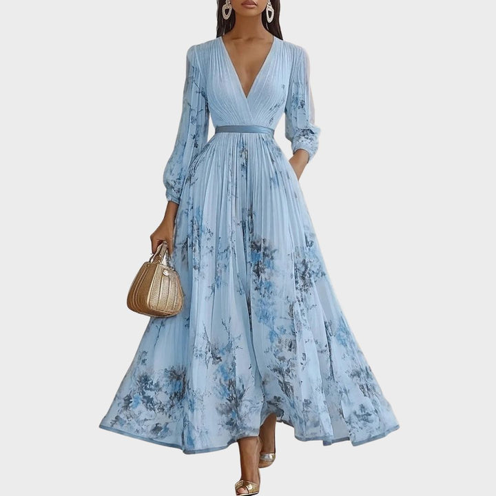Vespera | Dames Geplooide Maxi-jurk Elegant