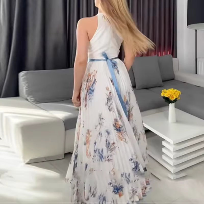 Vespera | Dames Geplooide Maxi-jurk Elegant