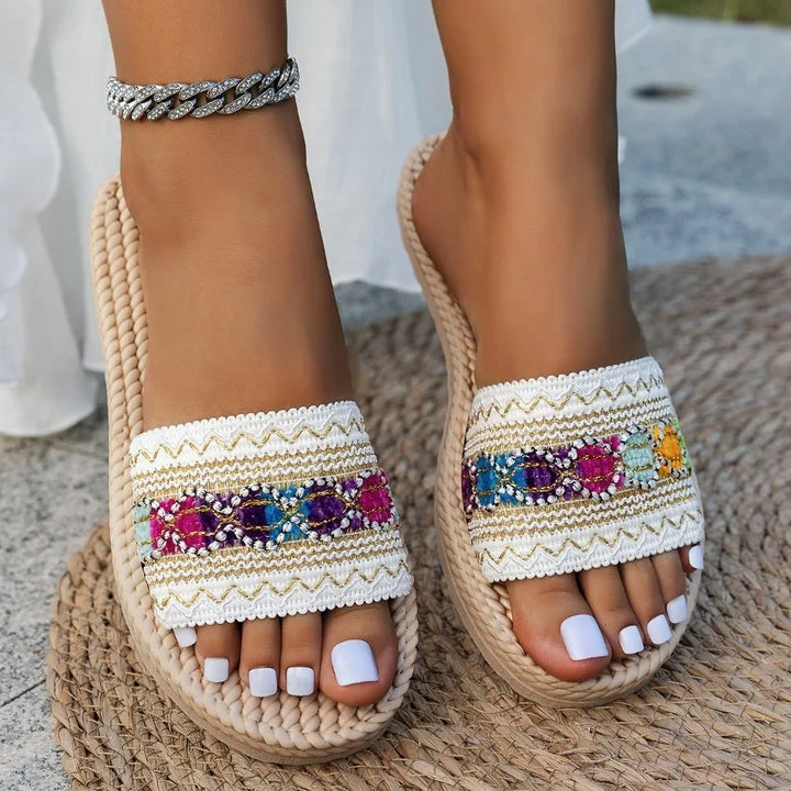 Zara | Dames Zomer Slippers Boho Geweven