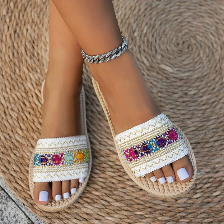 Zara | Dames Zomer Slippers Boho Geweven