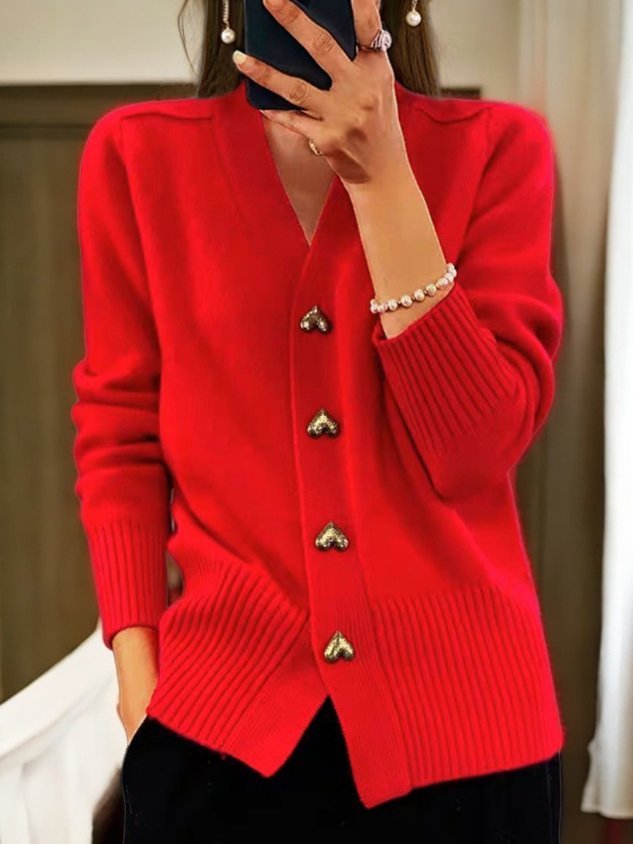 Bibi | Dames V-hals Knoop Vest