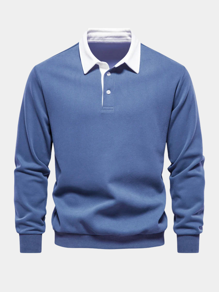 Daan | Heren Polokraag Lange Mouw Sweater