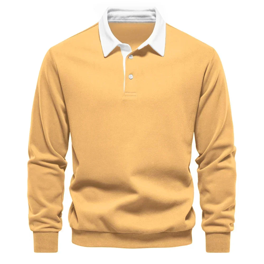 Daan | Heren Polokraag Lange Mouw Sweater