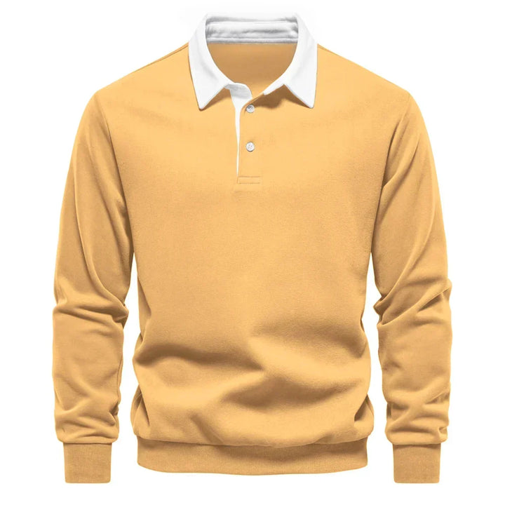 Daan | Heren Polokraag Lange Mouw Sweater