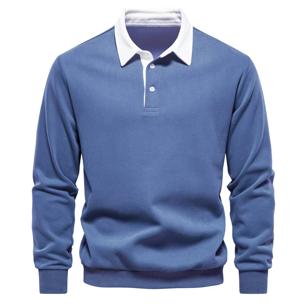 Daan | Heren Polokraag Lange Mouw Sweater