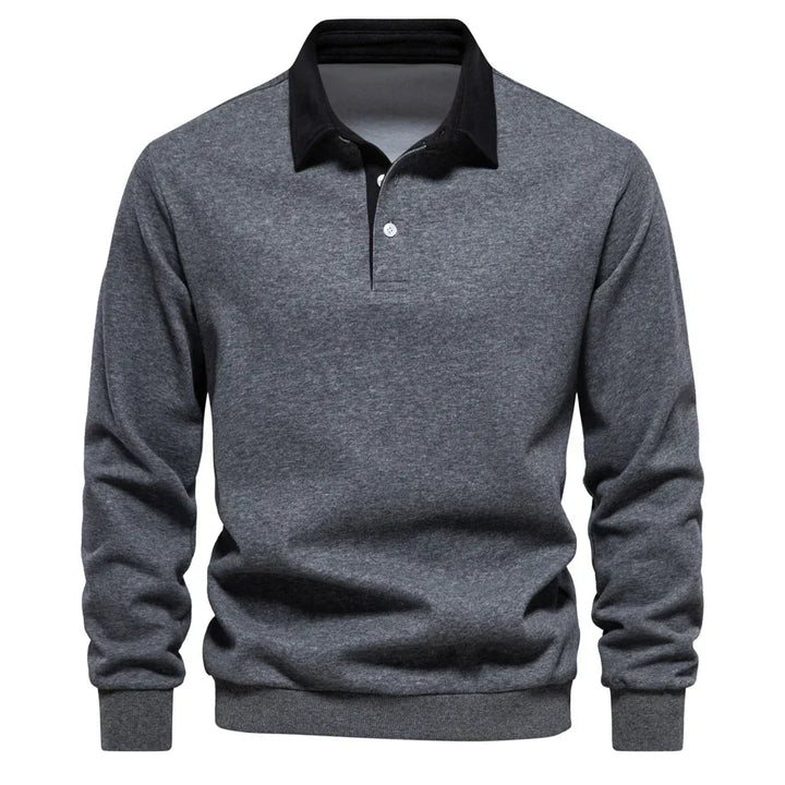 Daan | Heren Polokraag Lange Mouw Sweater