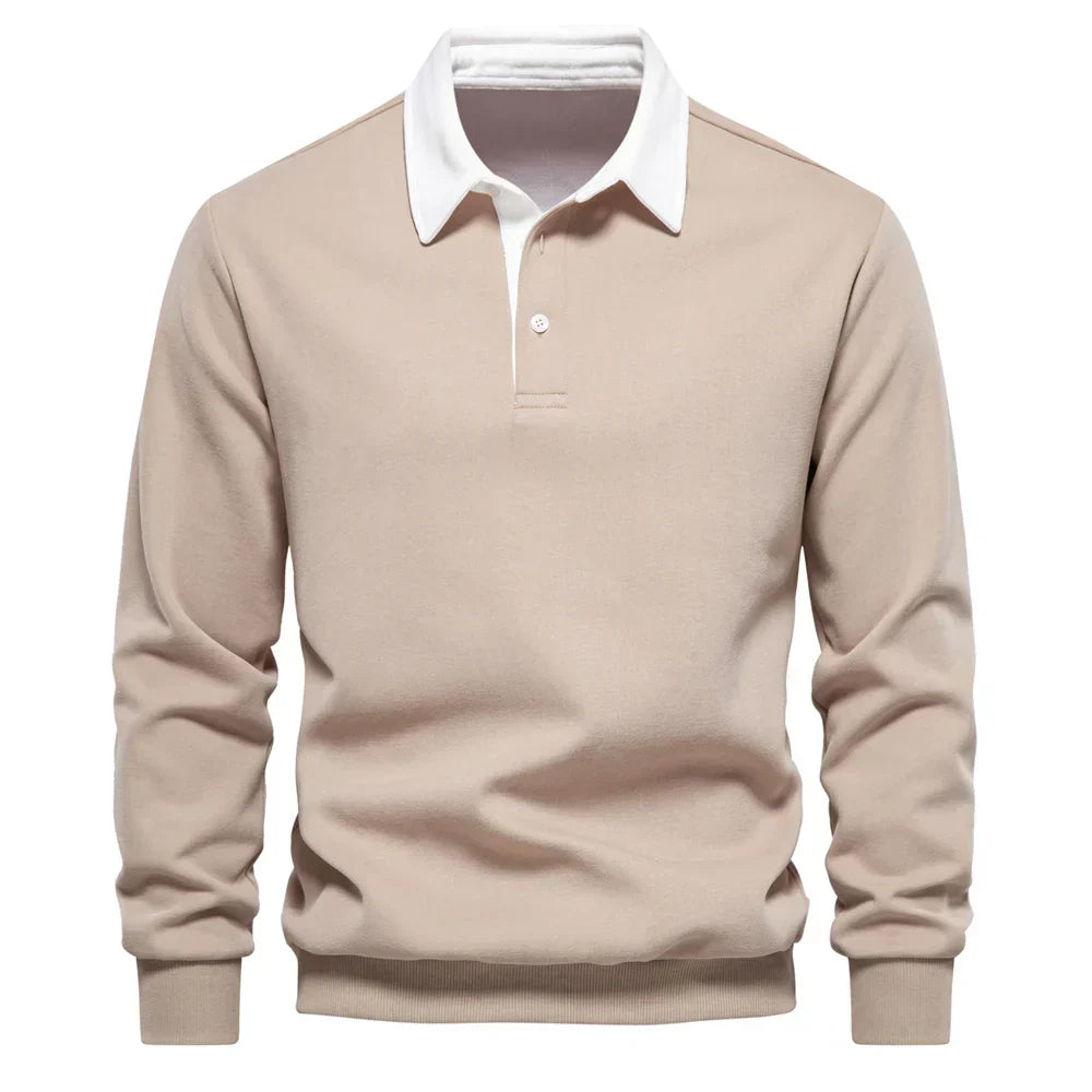 Daan | Heren Polokraag Lange Mouw Sweater