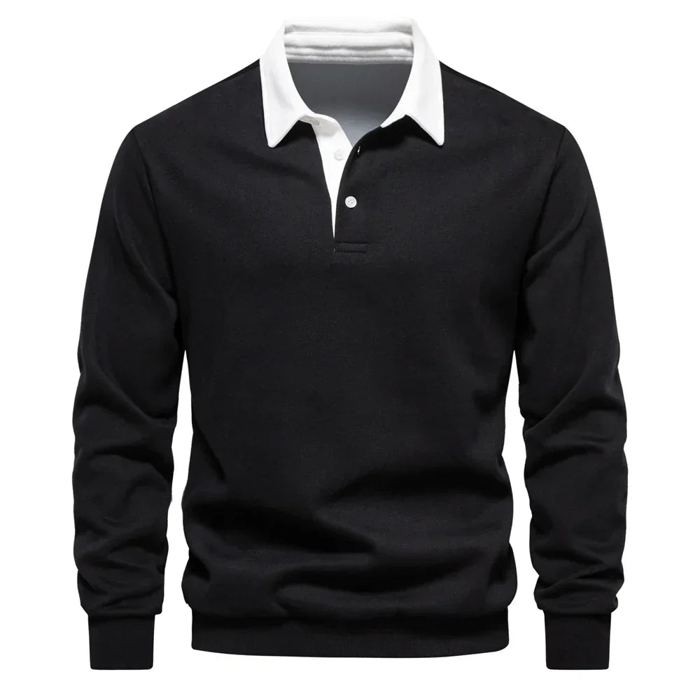 Daan | Heren Polokraag Lange Mouw Sweater
