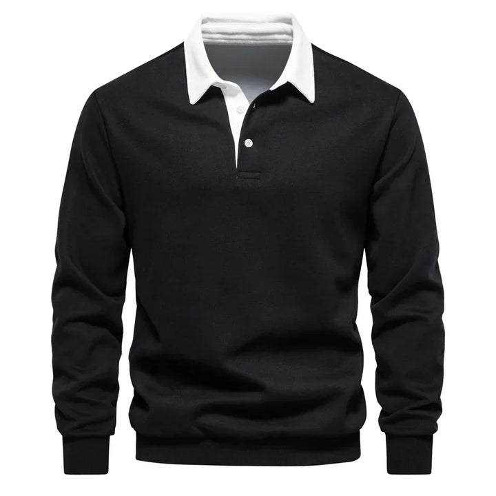 Daan | Heren Polokraag Lange Mouw Sweater