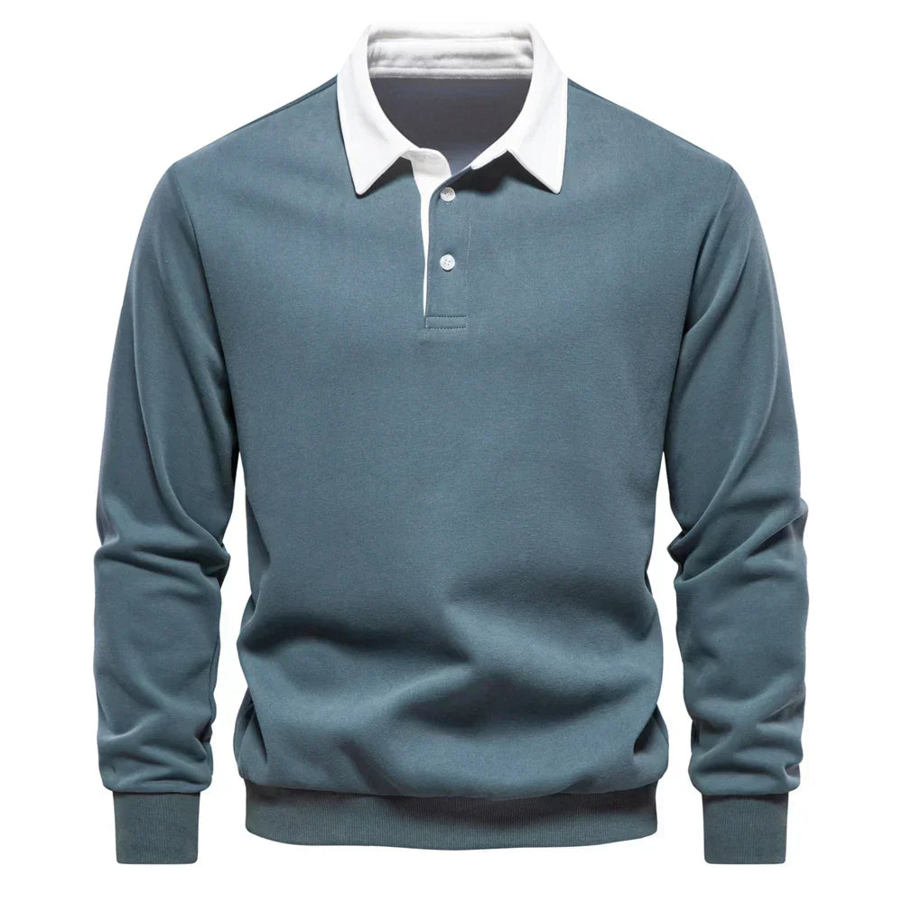 Daan | Heren Polokraag Lange Mouw Sweater
