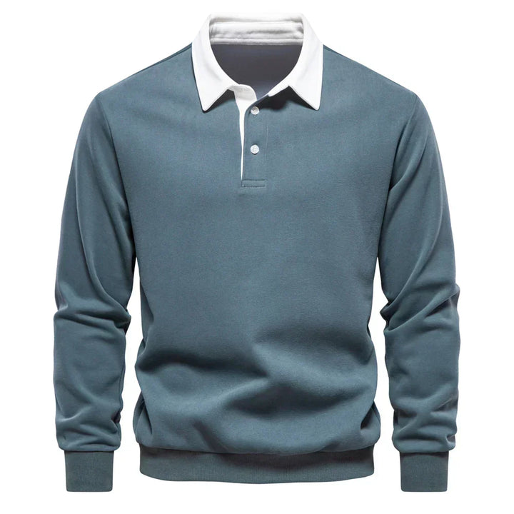 Daan | Heren Polokraag Lange Mouw Sweater