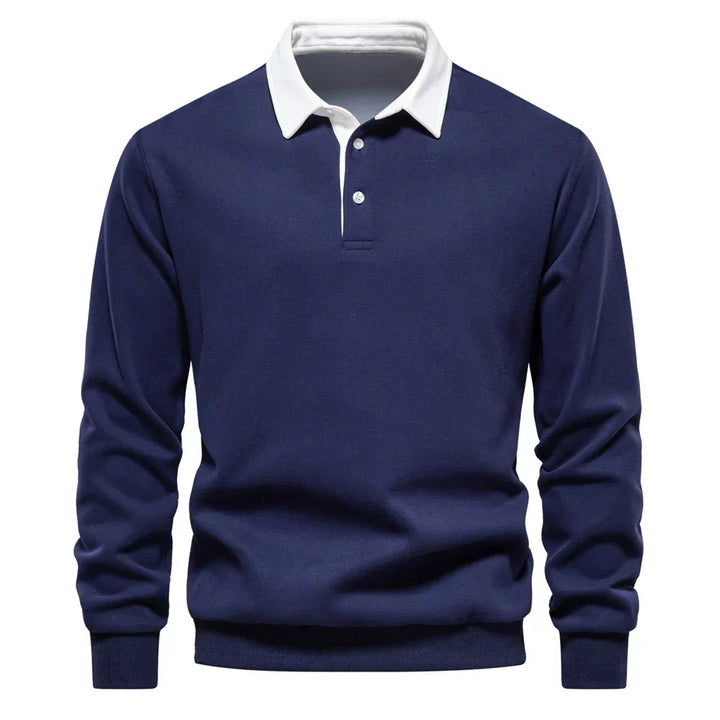 Daan | Heren Polokraag Lange Mouw Sweater