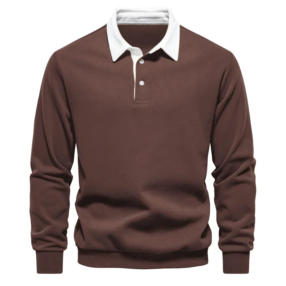Daan | Heren Polokraag Lange Mouw Sweater
