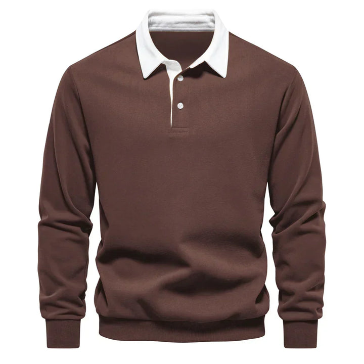 Daan | Heren Polokraag Lange Mouw Sweater