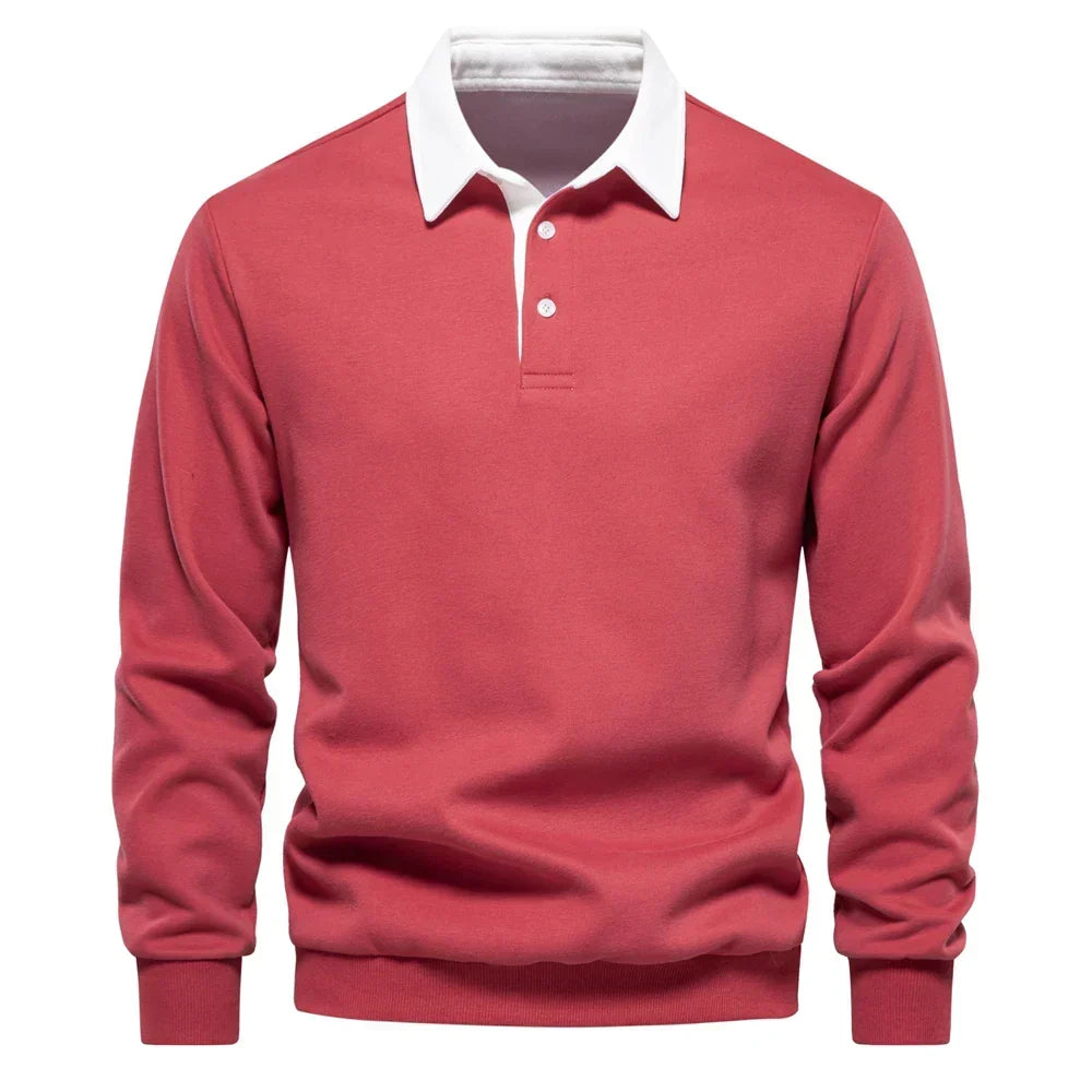 Daan | Heren Polokraag Lange Mouw Sweater