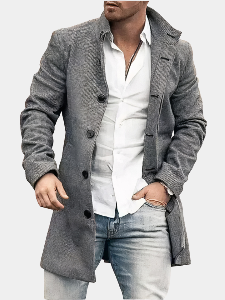 Daniël | Heren Staande Kraag Knoopsluiting Trenchcoat