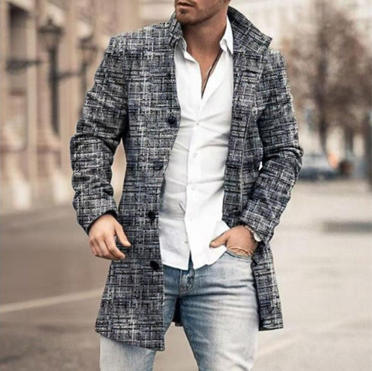 Daniël | Heren Staande Kraag Knoopsluiting Trenchcoat