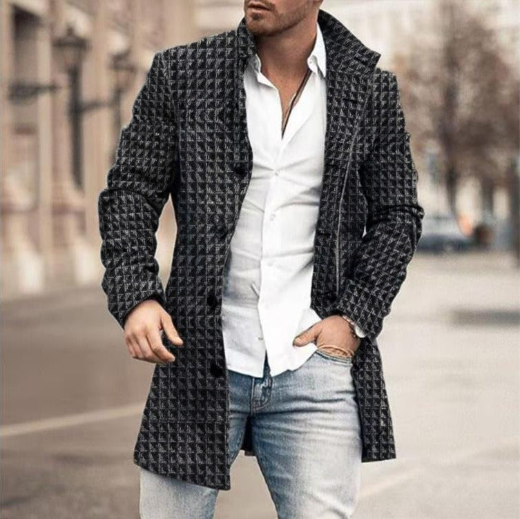 Daniël | Heren Staande Kraag Knoopsluiting Trenchcoat