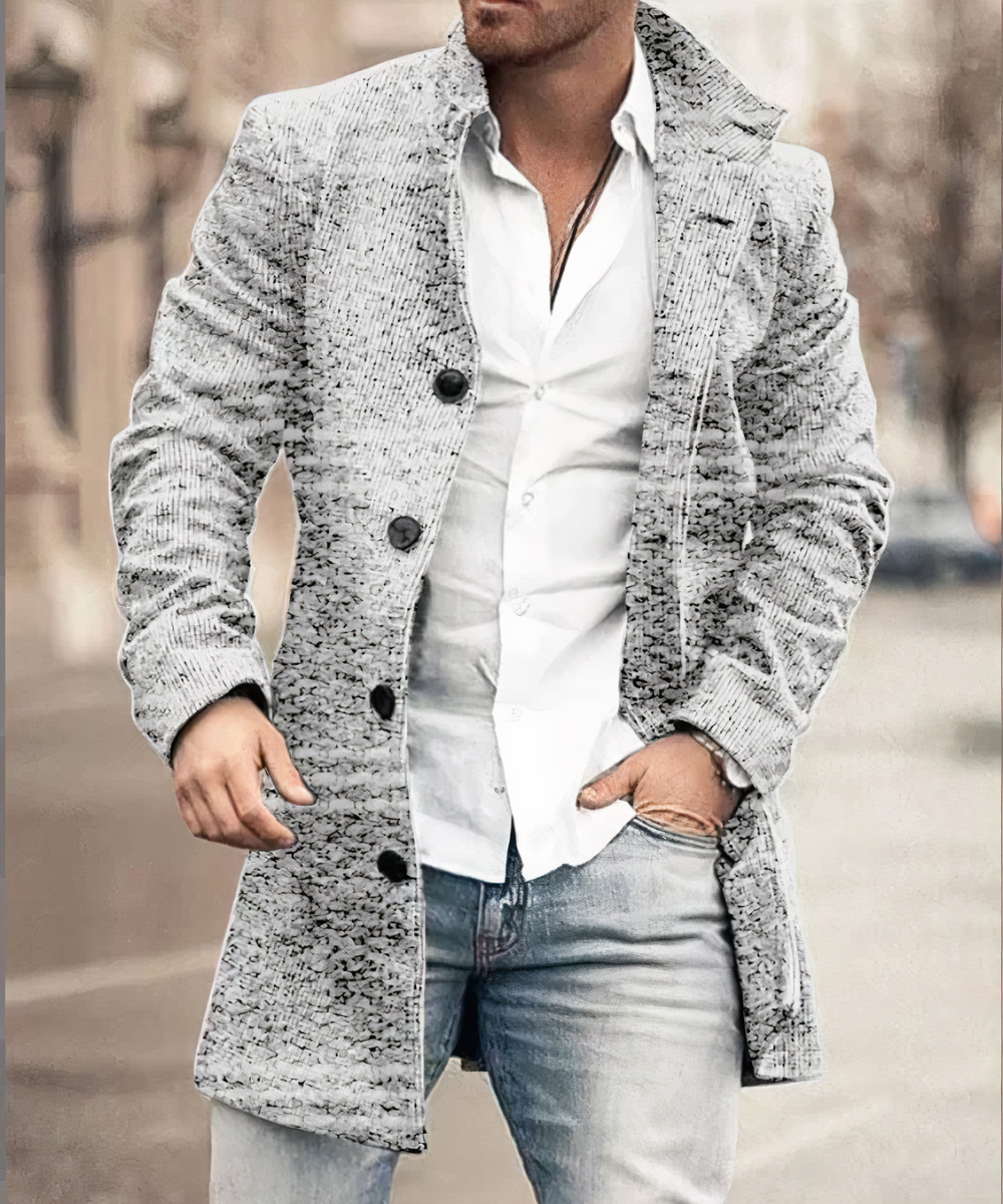 Daniël | Heren Staande Kraag Knoopsluiting Trenchcoat
