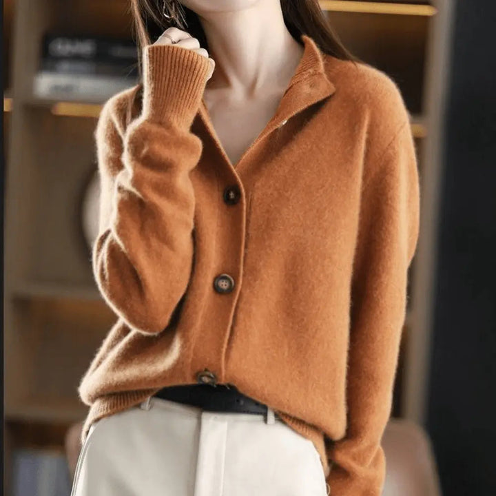 Evelien | Dames Kraag Knoopsluiting Gebreid Vest