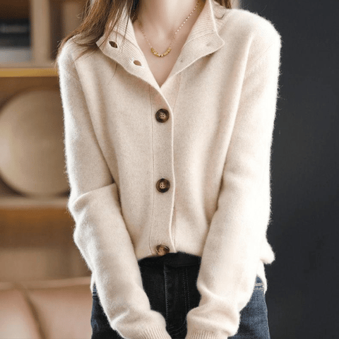 Evelien | Dames Kraag Knoopsluiting Gebreid Vest