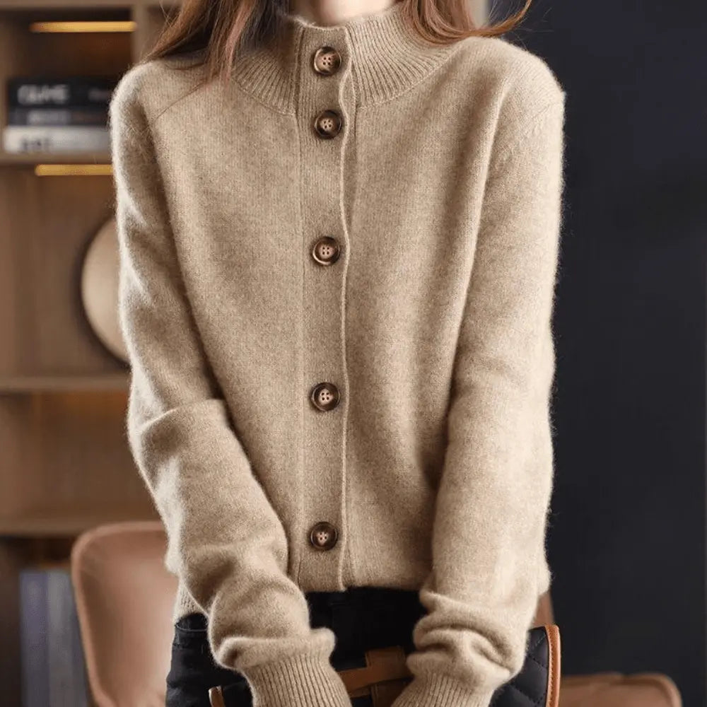 Evelien | Dames Kraag Knoopsluiting Gebreid Vest
