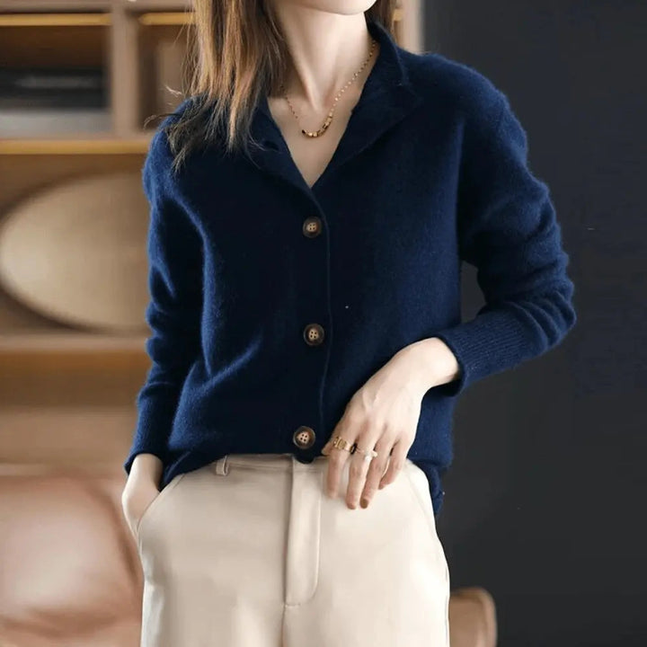 Evelien | Dames Kraag Knoopsluiting Gebreid Vest