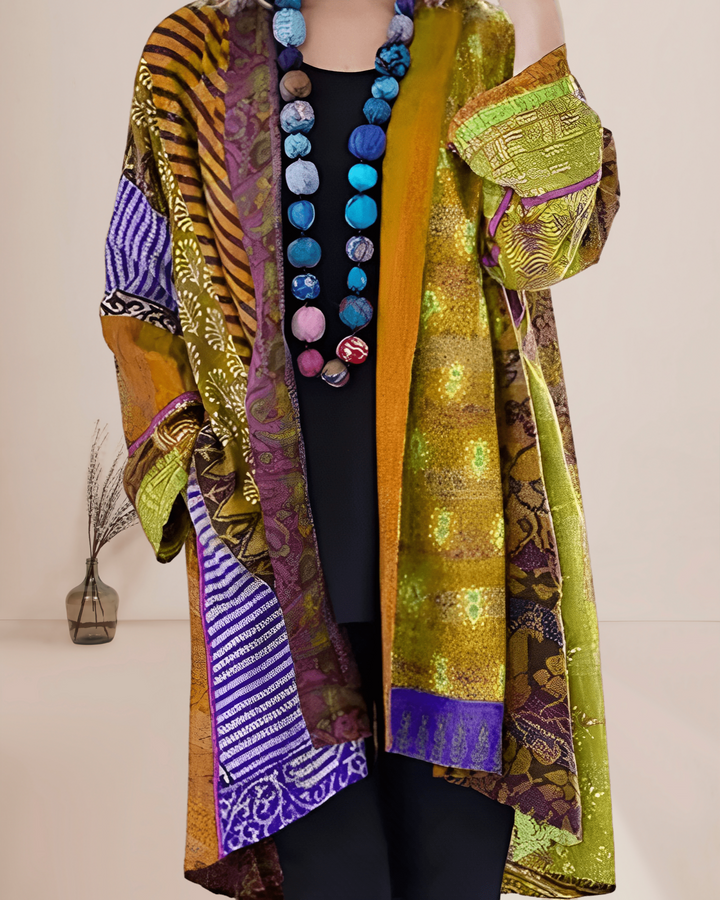 Guusje | Dames Boho Patchwork Print Kimono Vest