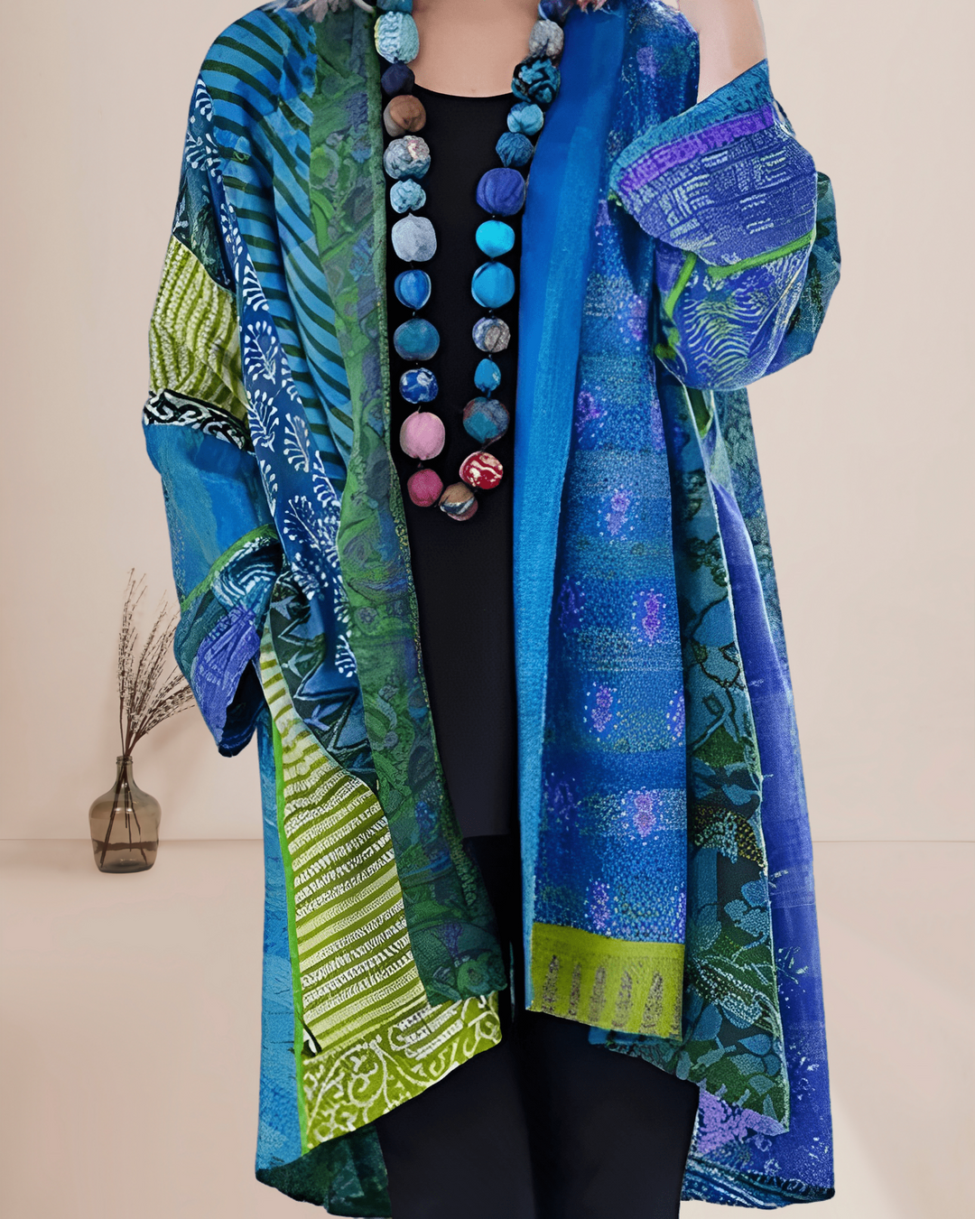 Guusje | Dames Boho Patchwork Print Kimono Vest