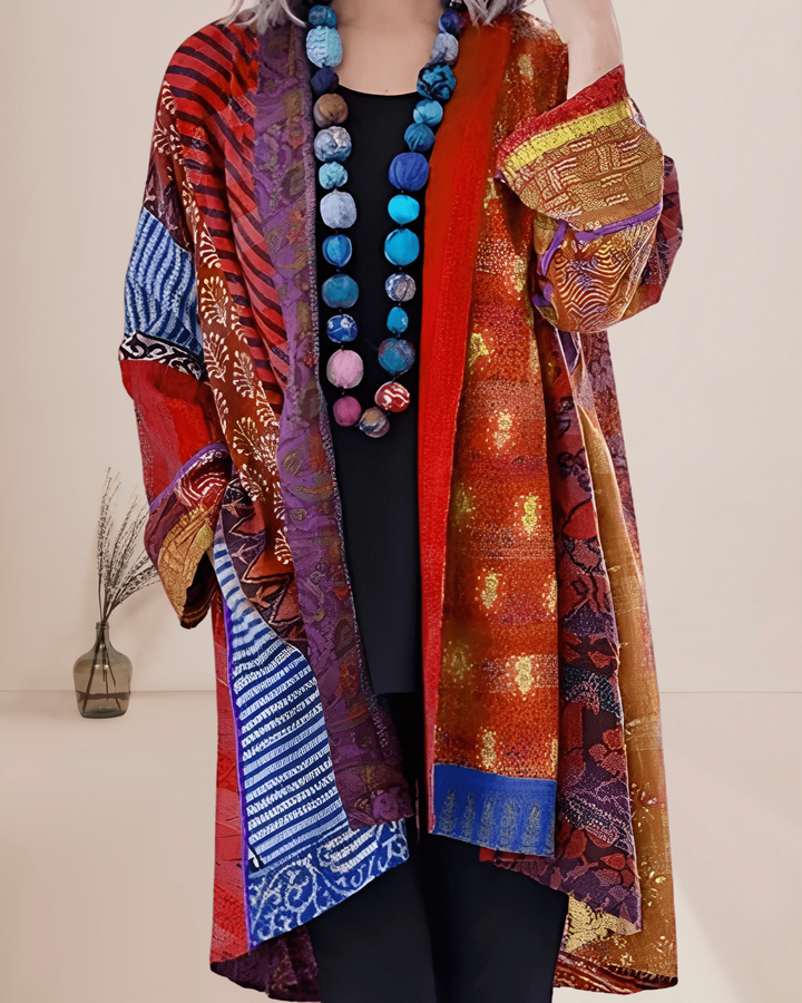 Guusje | Dames Boho Patchwork Print Kimono Vest