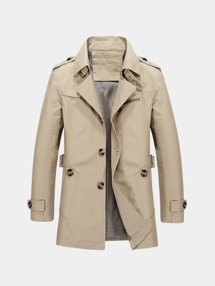 Hendrik | Heren Slim Fit Lange Trench Coat