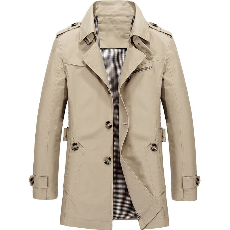 Hendrik | Heren Slim Fit Lange Trench Coat